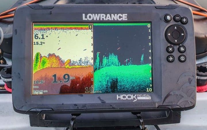 hook reveal sonar and downscan side by side